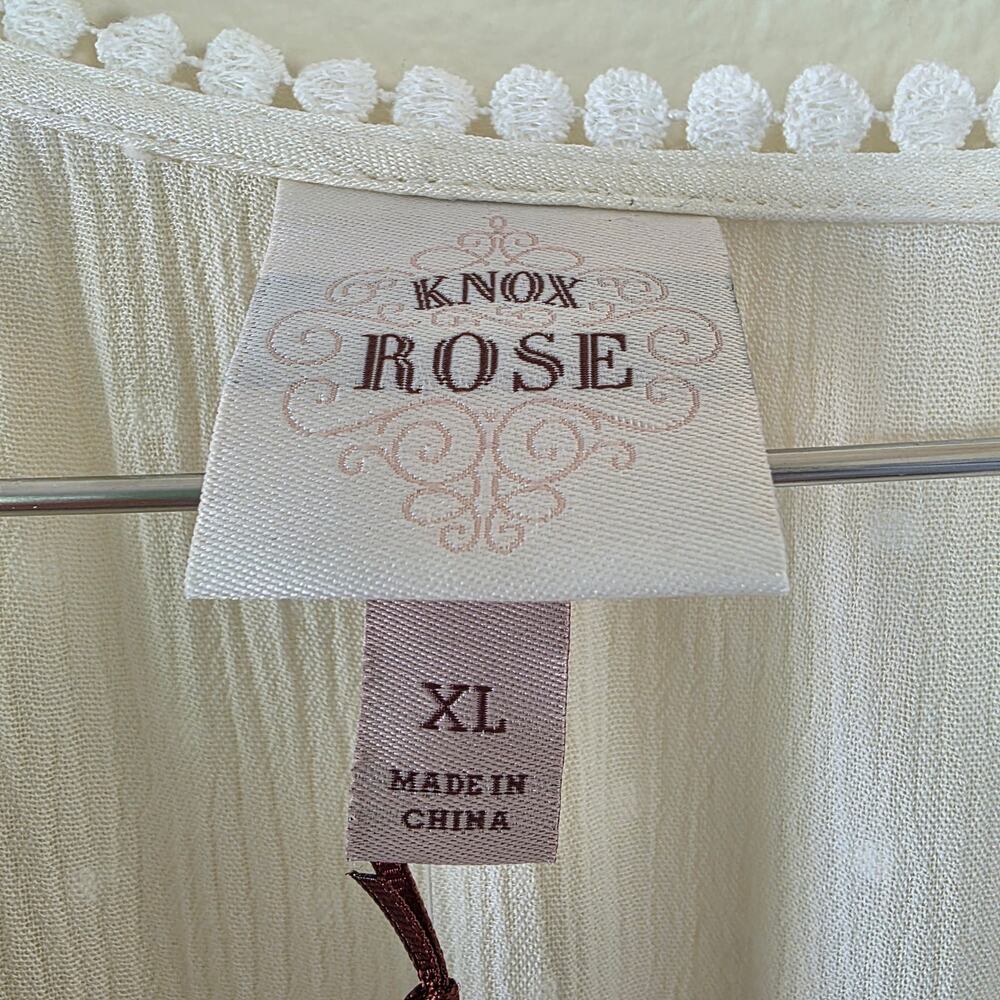 Knox Rose Swiss Dot Maxi Dress Ivory Women Size XL Boho Cottagecore Prairie NEW - Picture 6 of 10